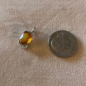 Citrine set in sterling silver pendant
